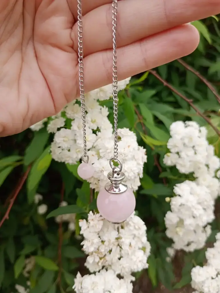 Pendulo Redondo Cuarzo Rosa